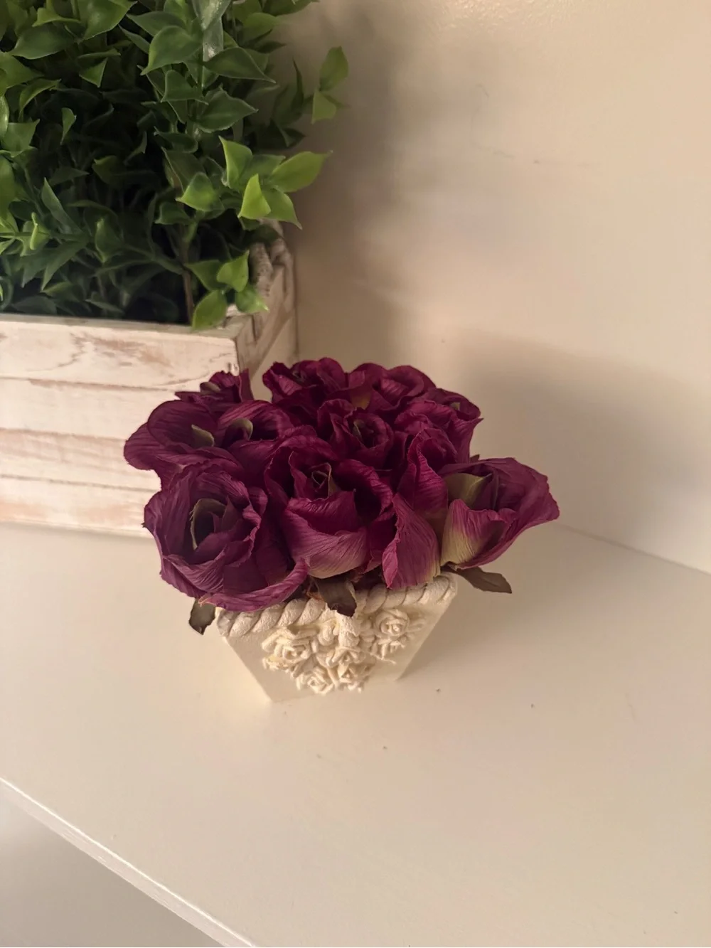 Faux Purple Floral Arrangement decorative faux